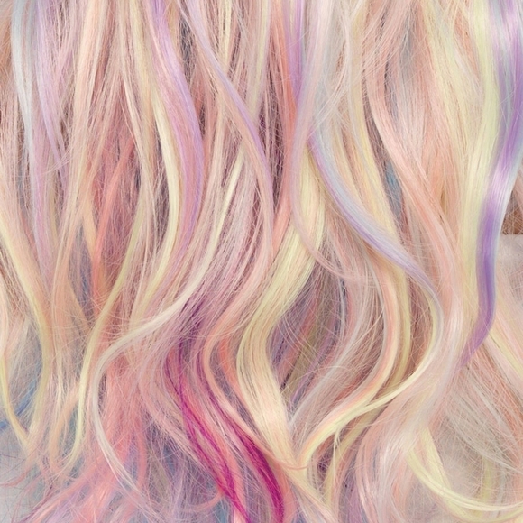 Leg Avenue Pastel Rainbow Long Wavy Synthetic Wig - Picture 5 of 12